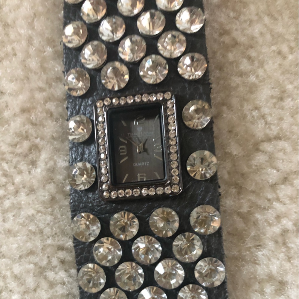 Traci Lynn Jewelry Rhinestone Wristwatch